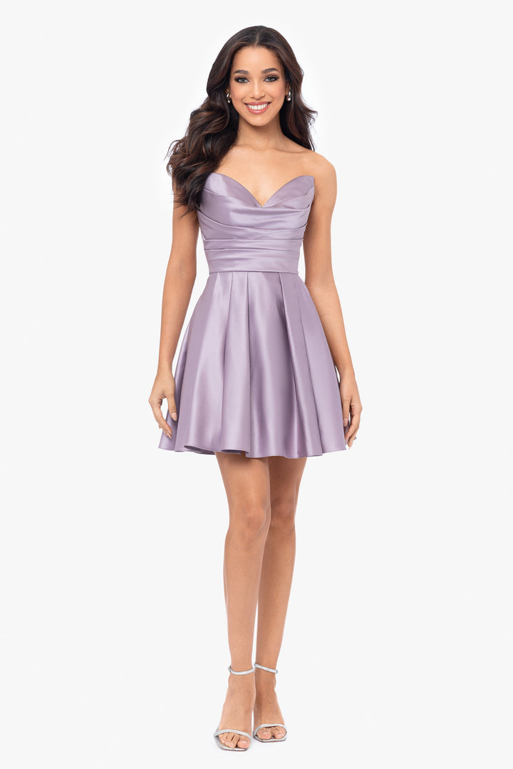 "Teddi" Strapless Rouched Party Dress