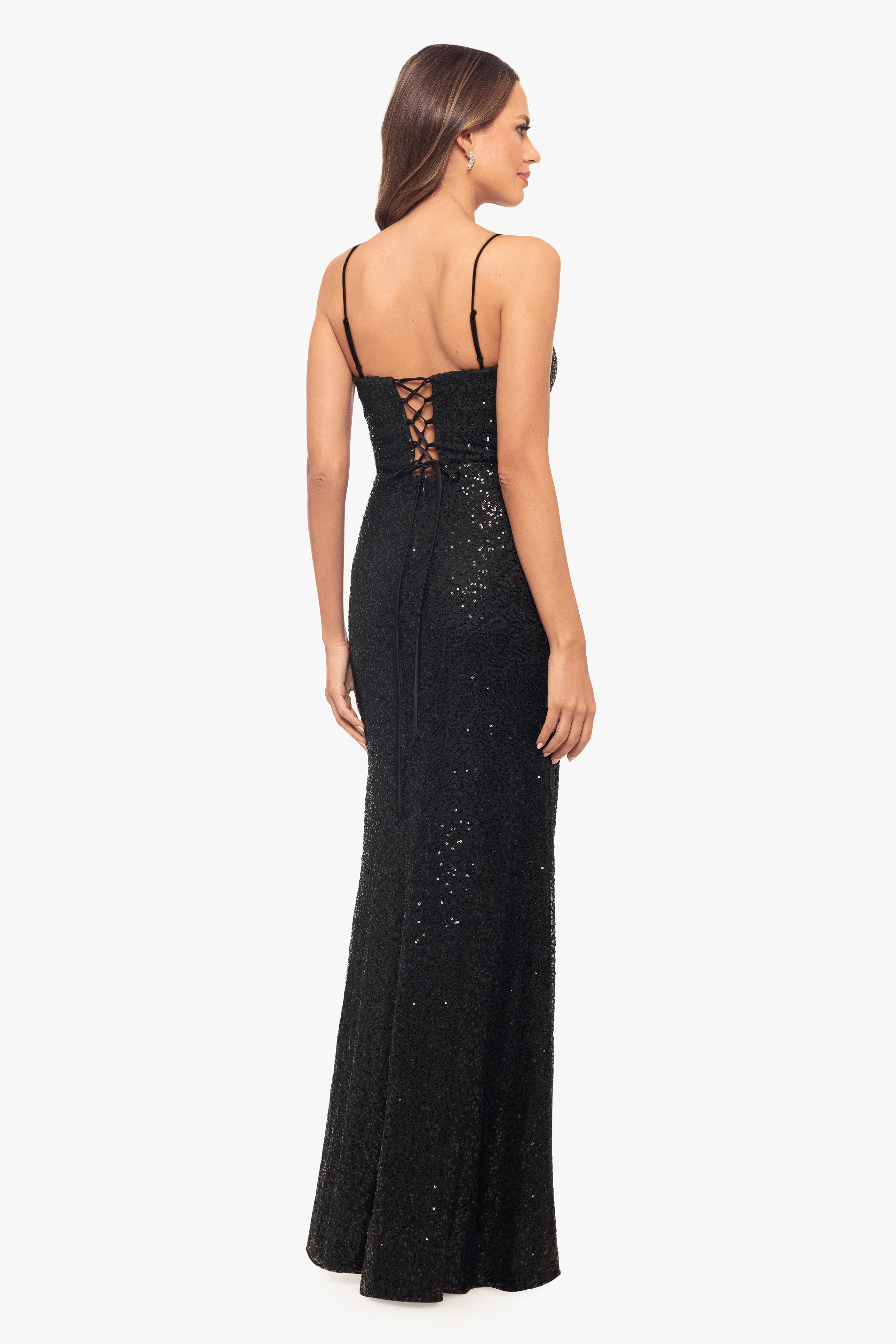 Blondie Nites "Jenée" Long Corset Sequin Dress