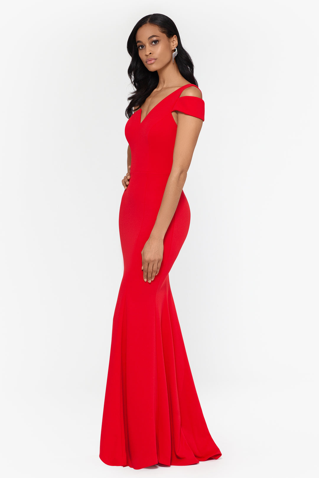 "Paulina" Cutout One Shoulder Floor Length Gown