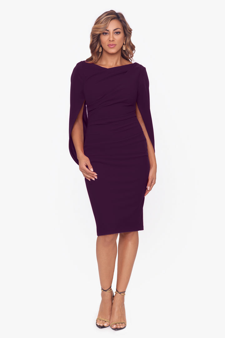 "Jordan" Short Scuba Crape Draped Back Dress