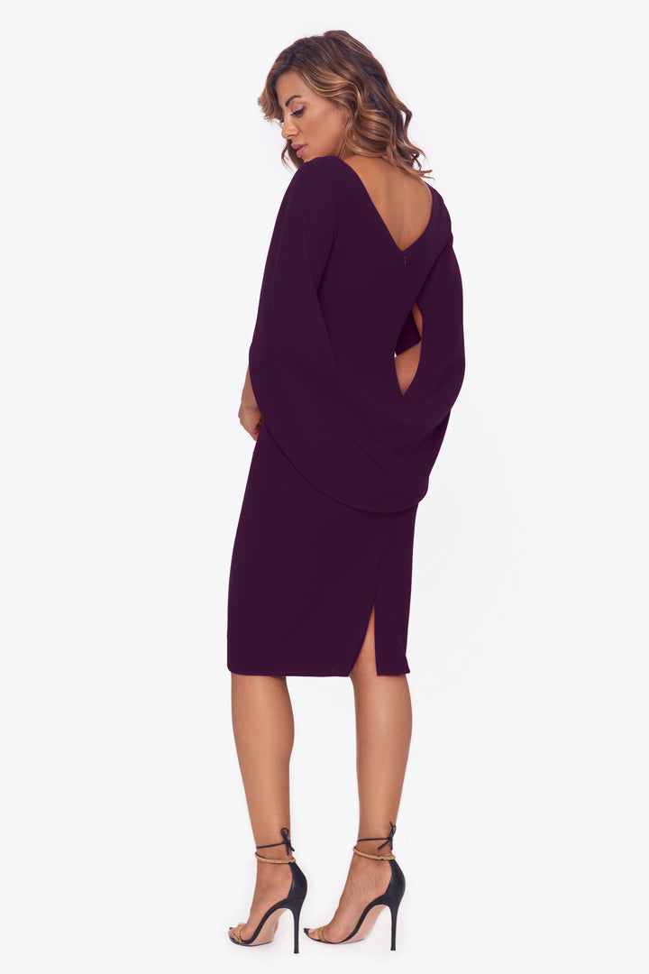 "Jordan" Short Scuba Crepe Draped Back Dress