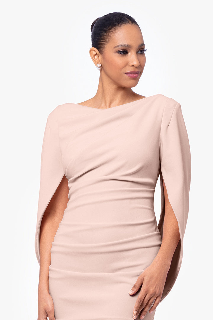 "Jordan" Short Scuba Crape Draped Back Dress