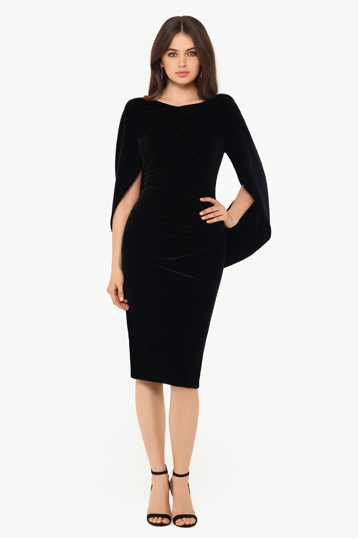 "Leona" Short Velvet Drape Back Dress