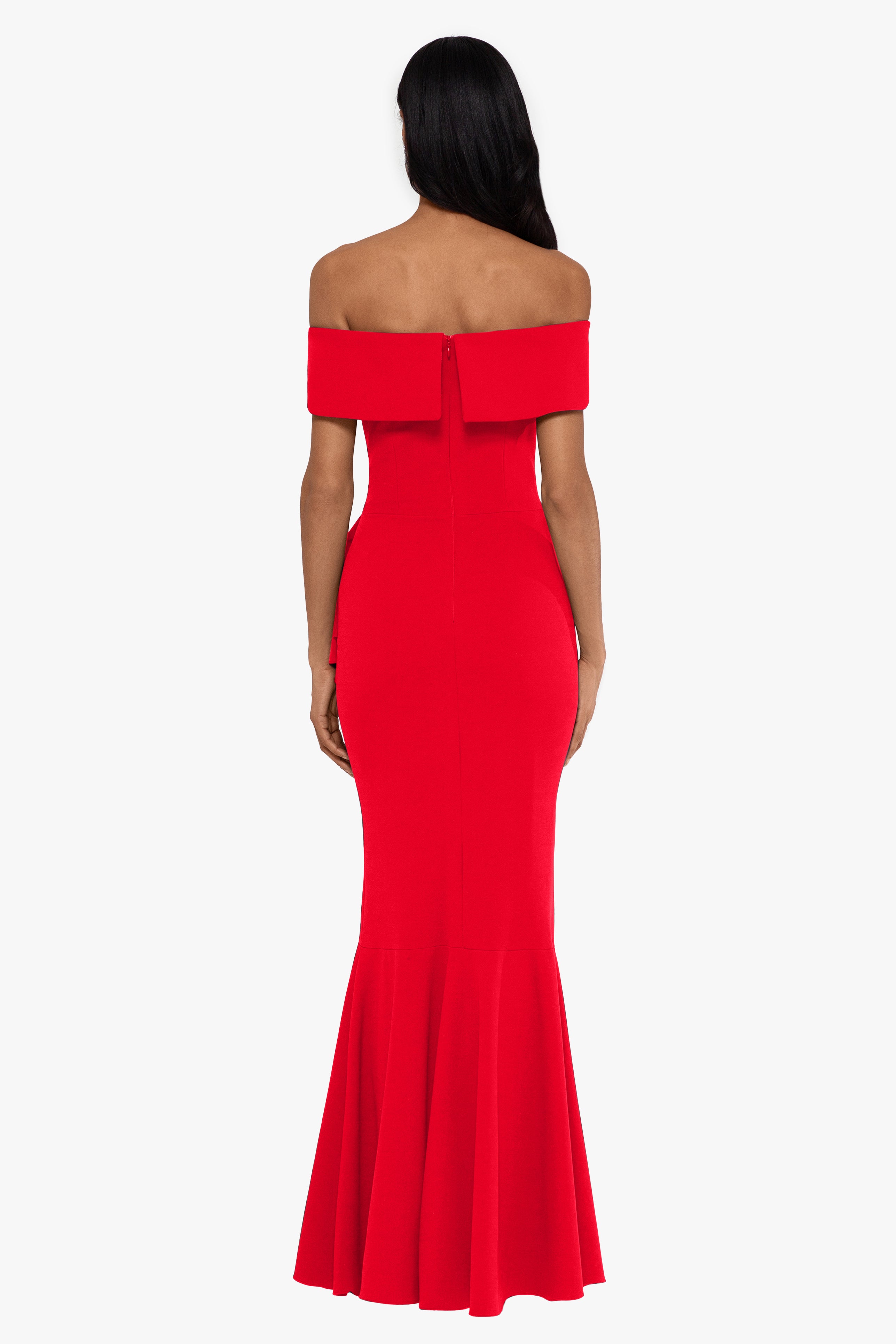 "Carina" Long Off the Shoulder Ruffle Dress