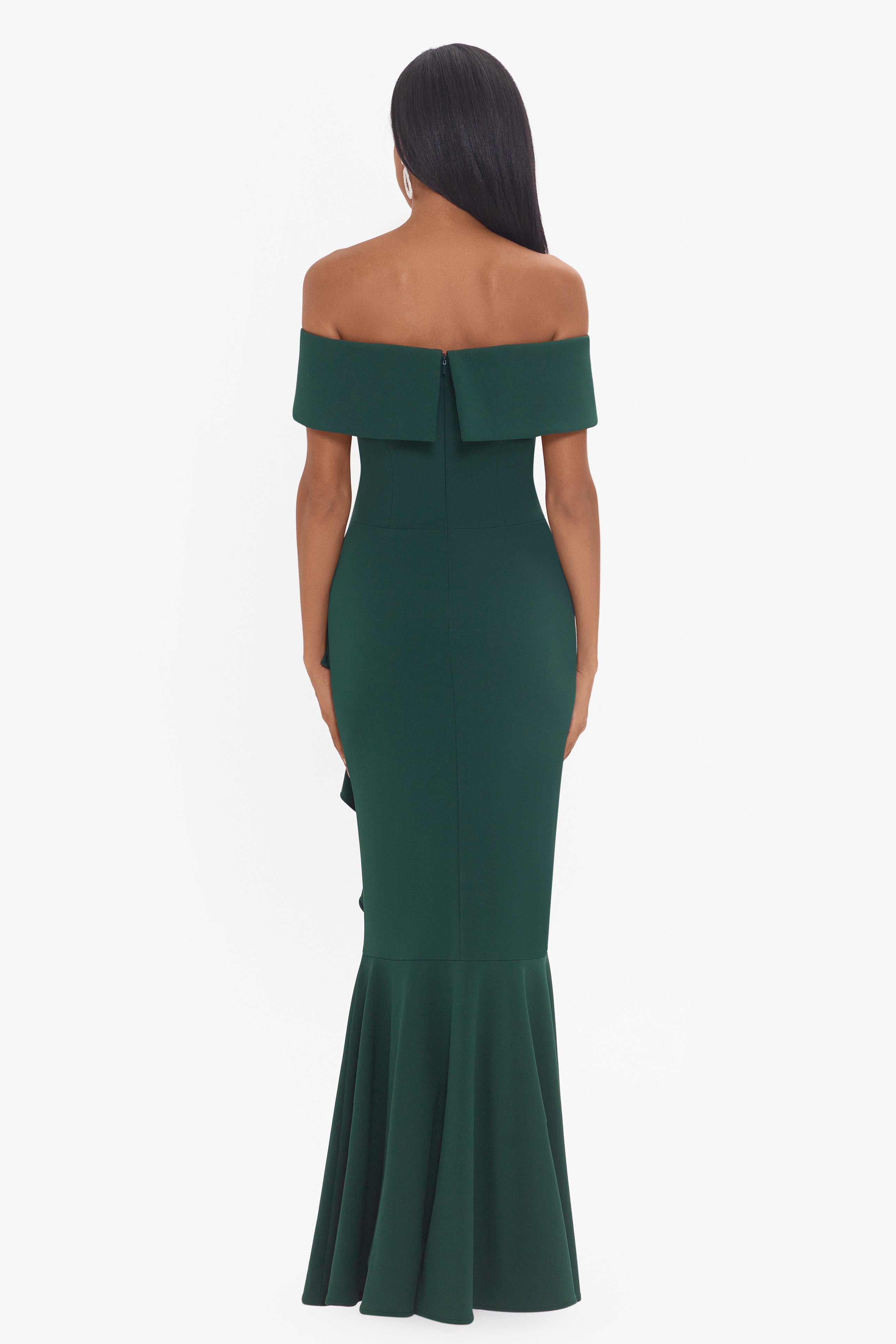 "Carina" Long Off the Shoulder Ruffle Dress