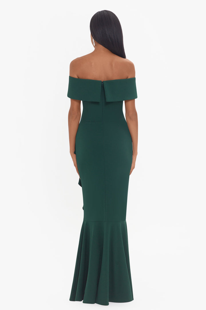 "Carina" Long Off the Shoulder Ruffle Dress