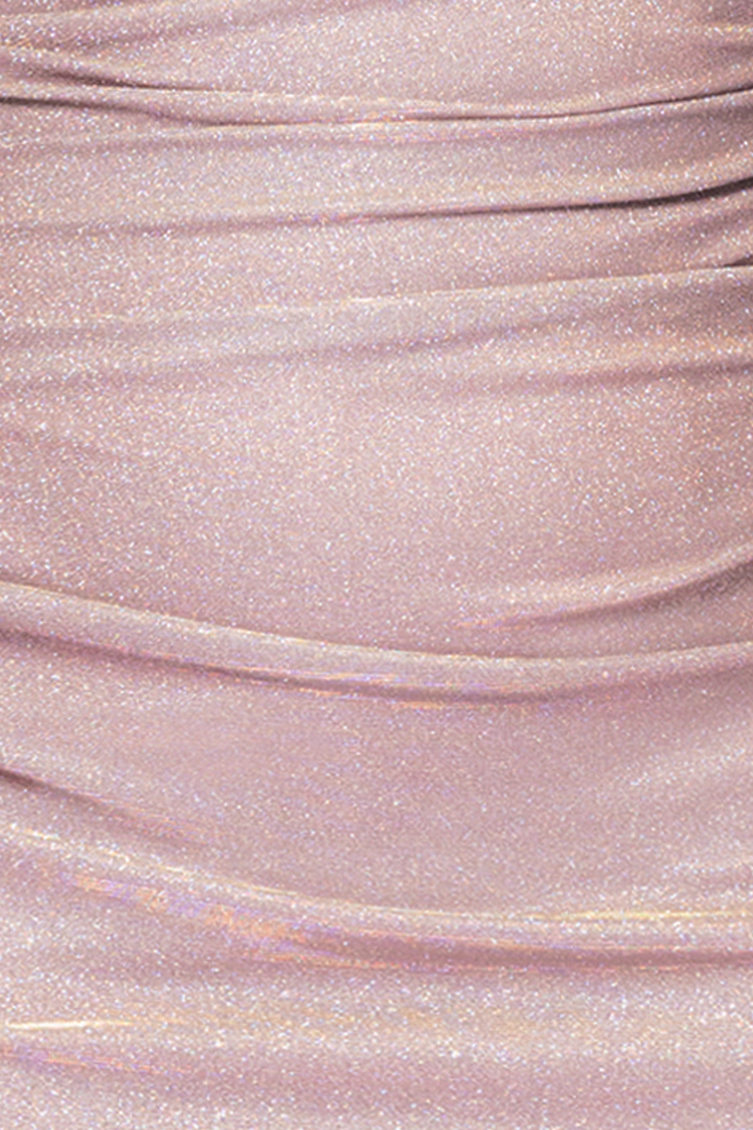 Petite "Gracie" Galaxy Knit Glitter Draped Gown