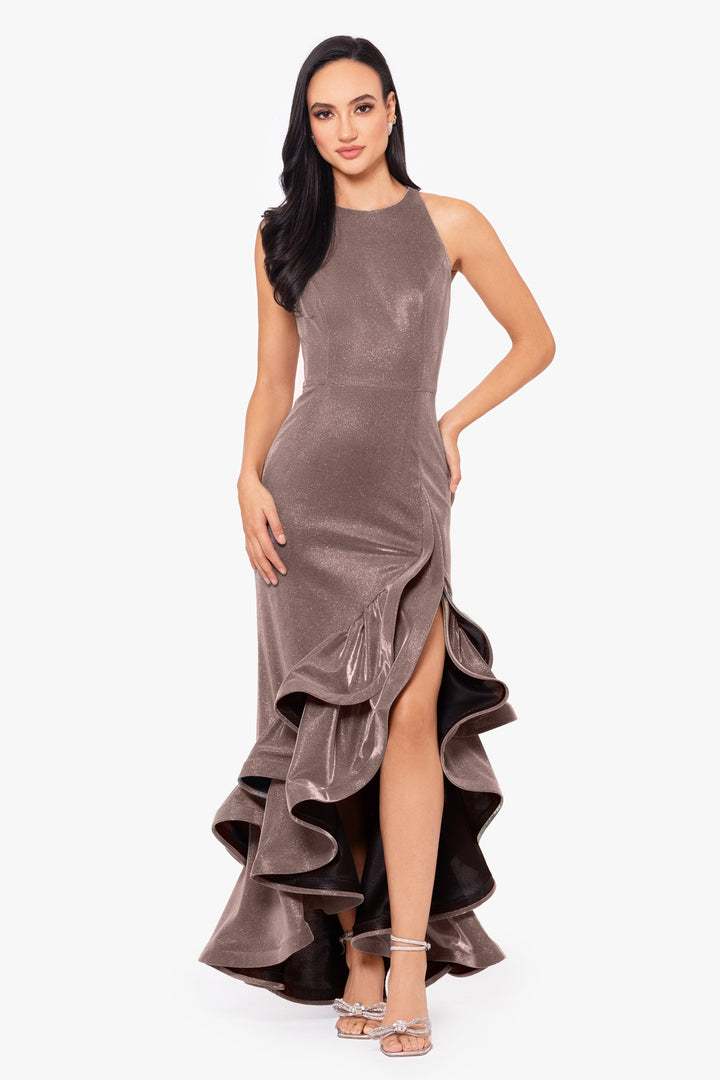 "Maddie" Ruffle Tier Galaxy Glitter Dress