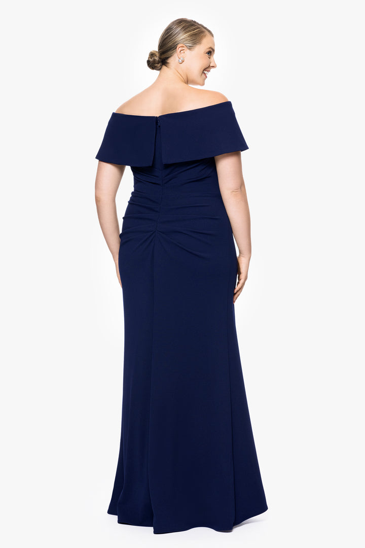 Plus "Tanya" Long Off the Shoulder Gown