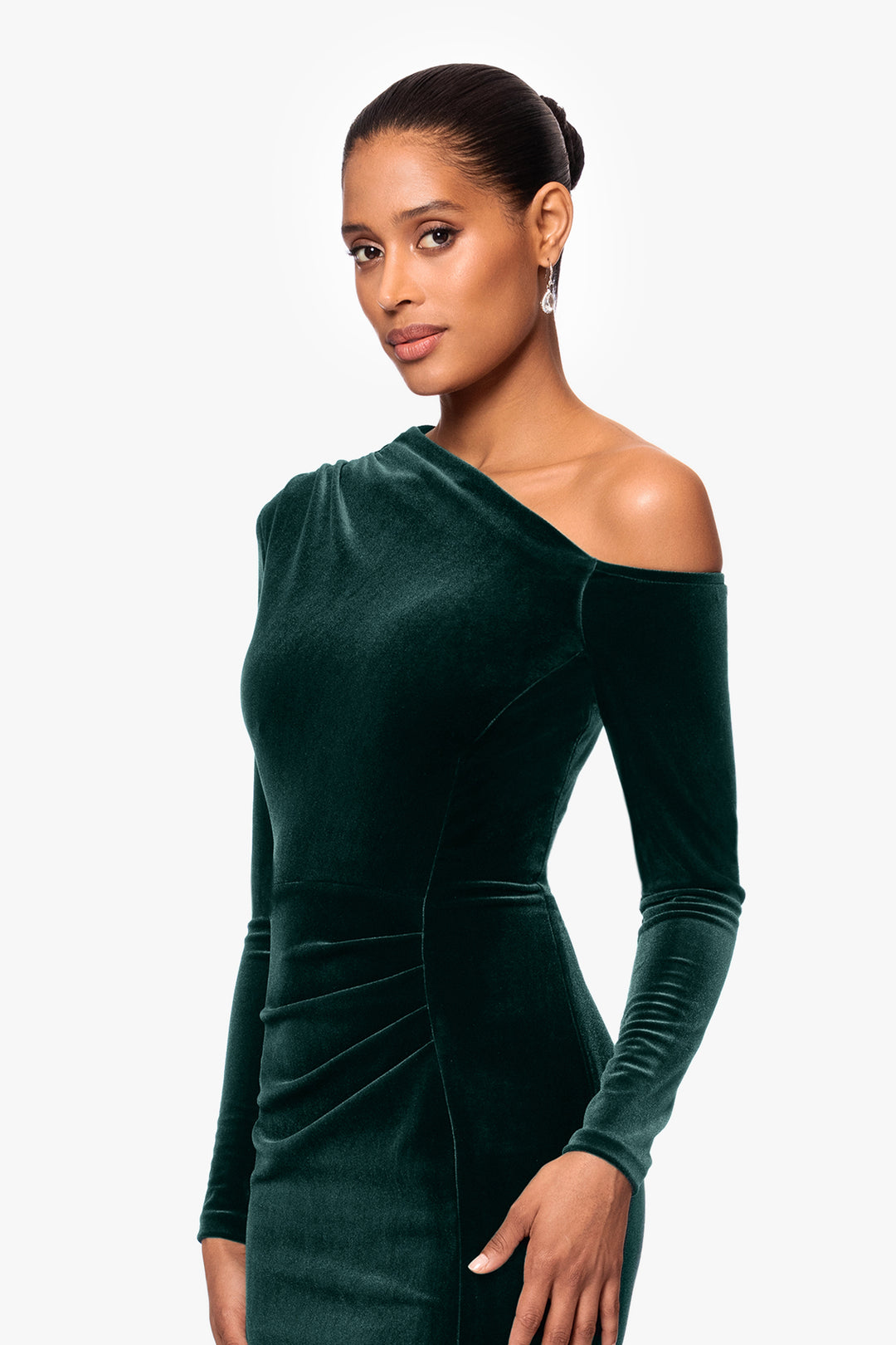 "Annette" Long Velvet Drop Shoulder Long Sleeve Dress