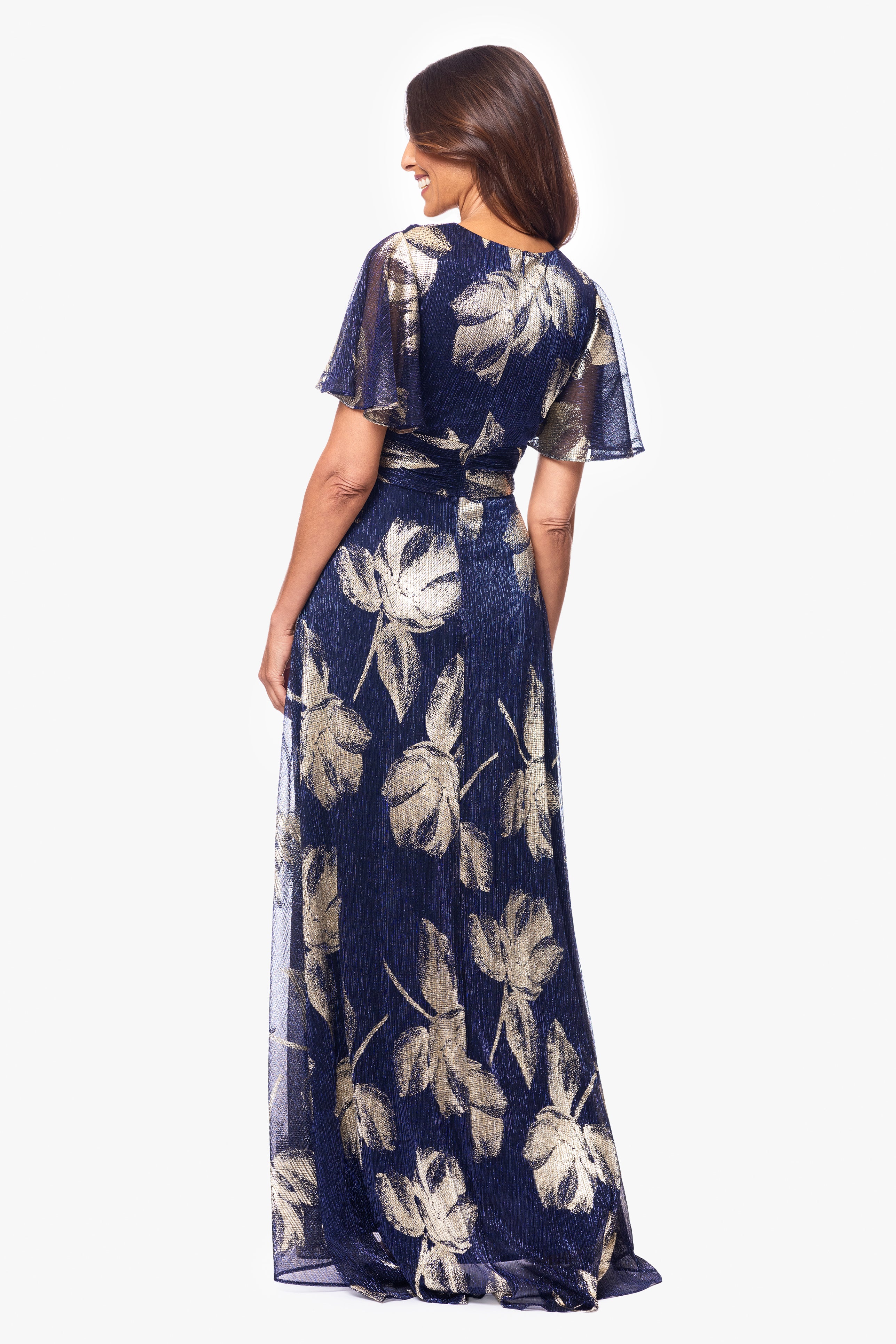 "Chloe" Long Short Sleeve Print Dress