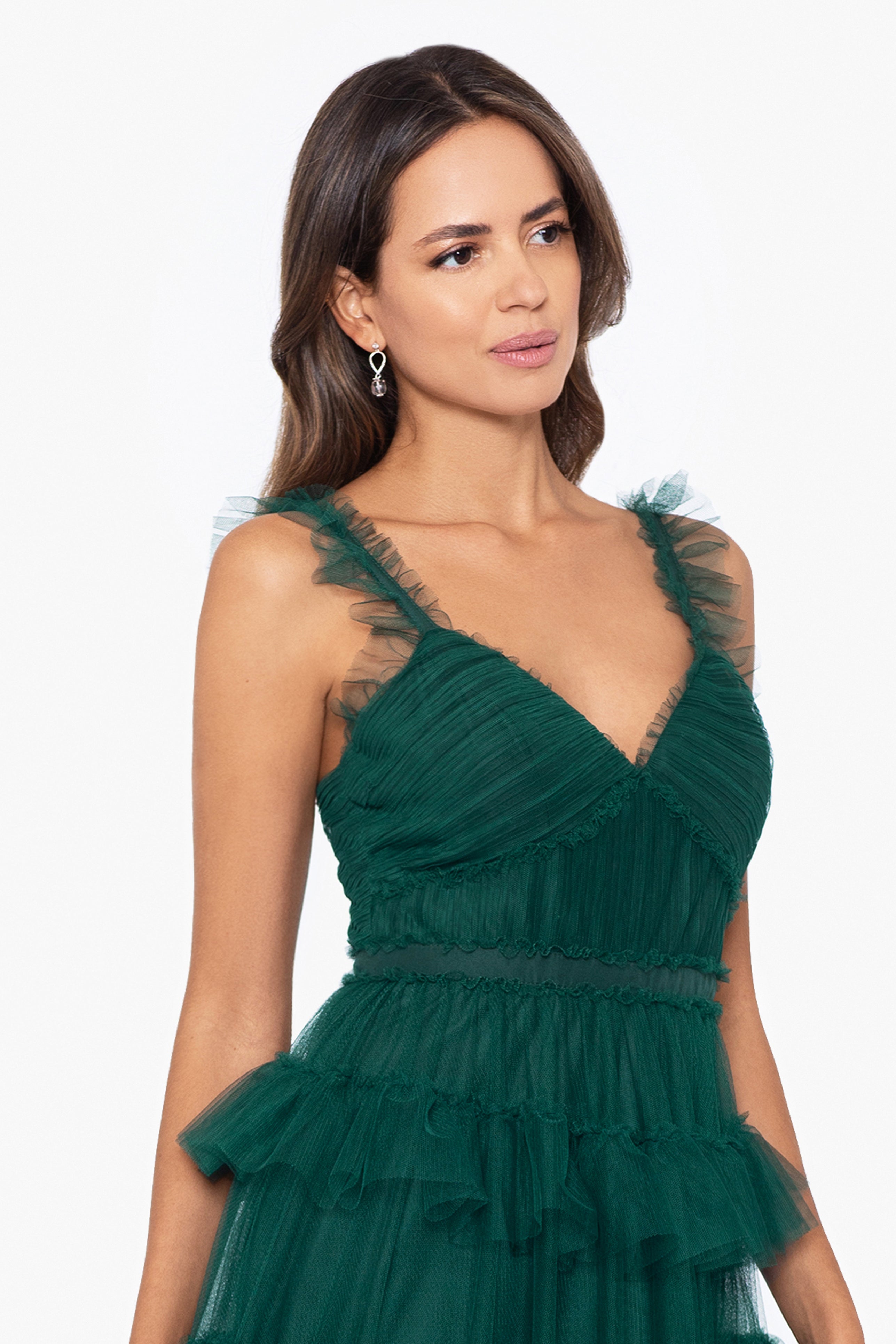 "Gigi" Long Ruffle Mesh Dress