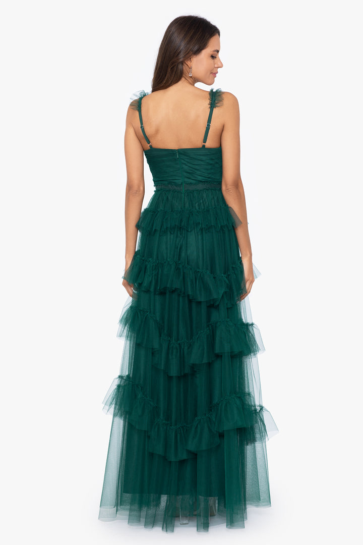 "Gigi" Long Ruffle Mesh Dress