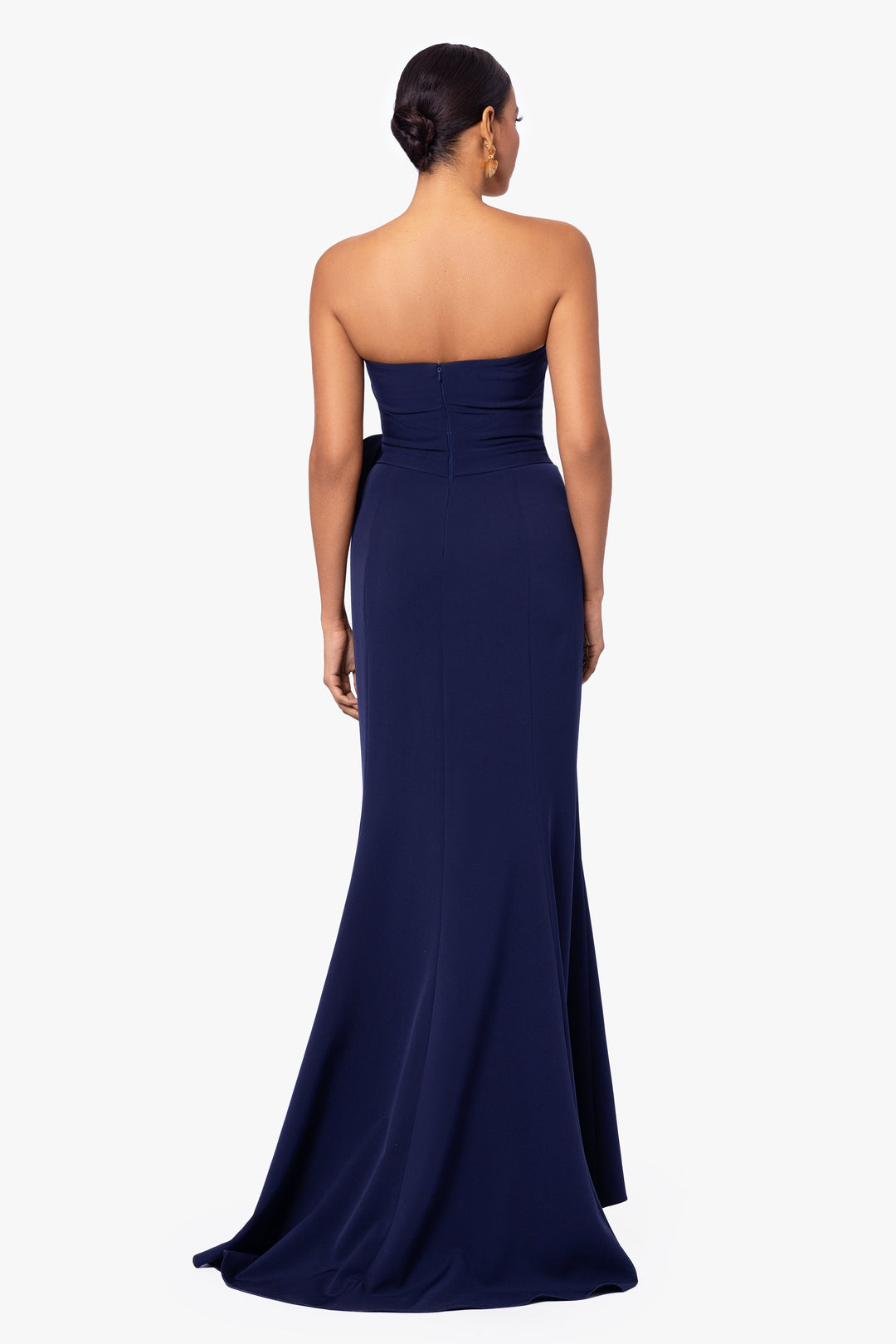 "Kayden" Long Scuba Strapless Bow Dress