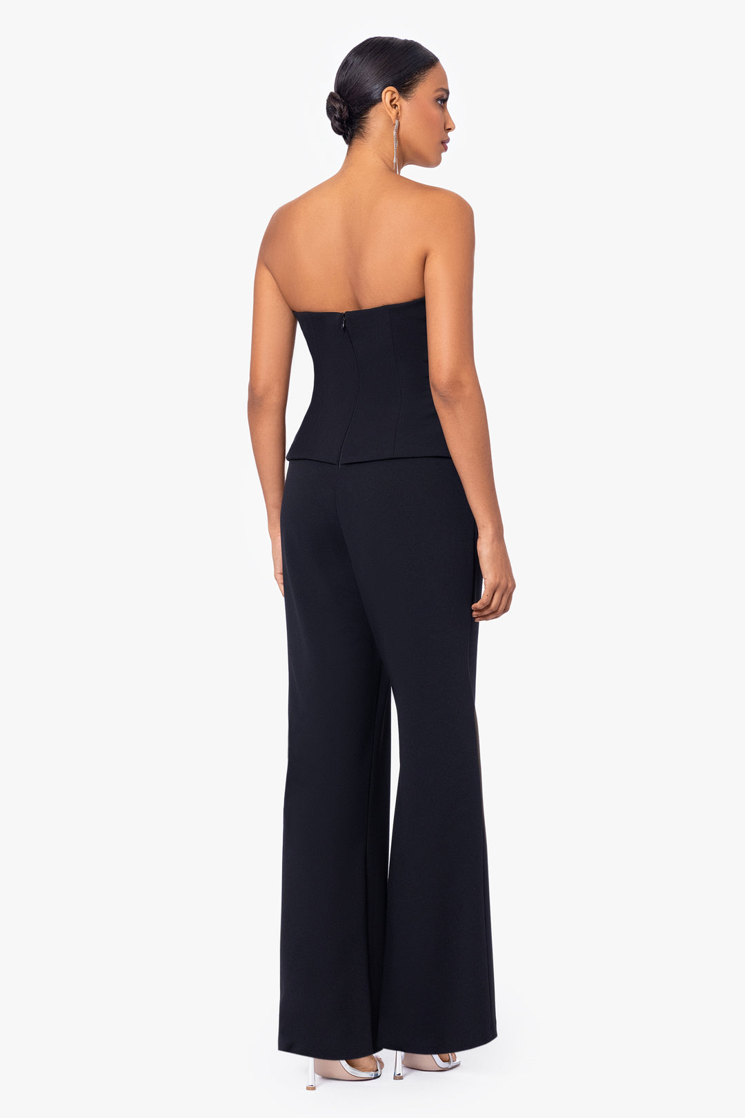 "Veronica" Sleeveless Scuba Crepe Tuxedo Jumpsuit