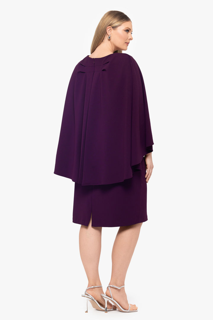 Plus "Moira" Scuba Crepe Caplet Knee Length Dress