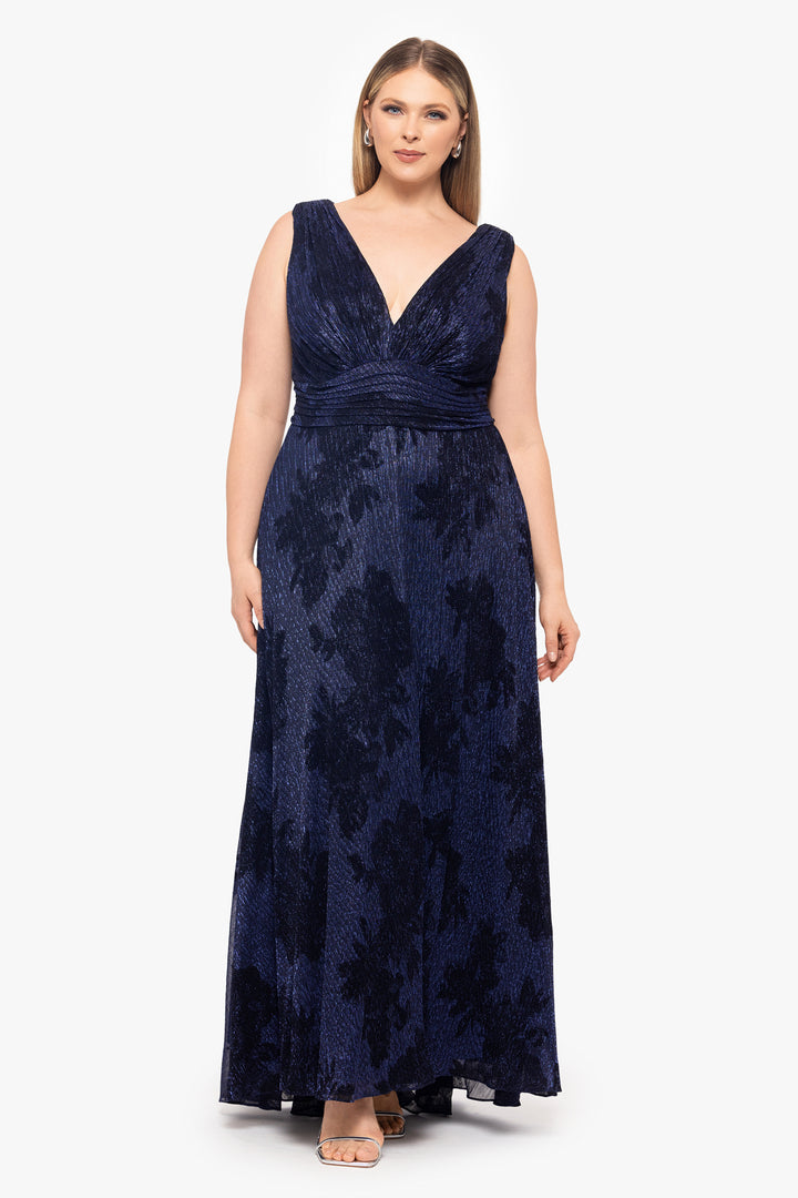 Plus "Bliss" Long Crinkle Galaxy Flowy Dress