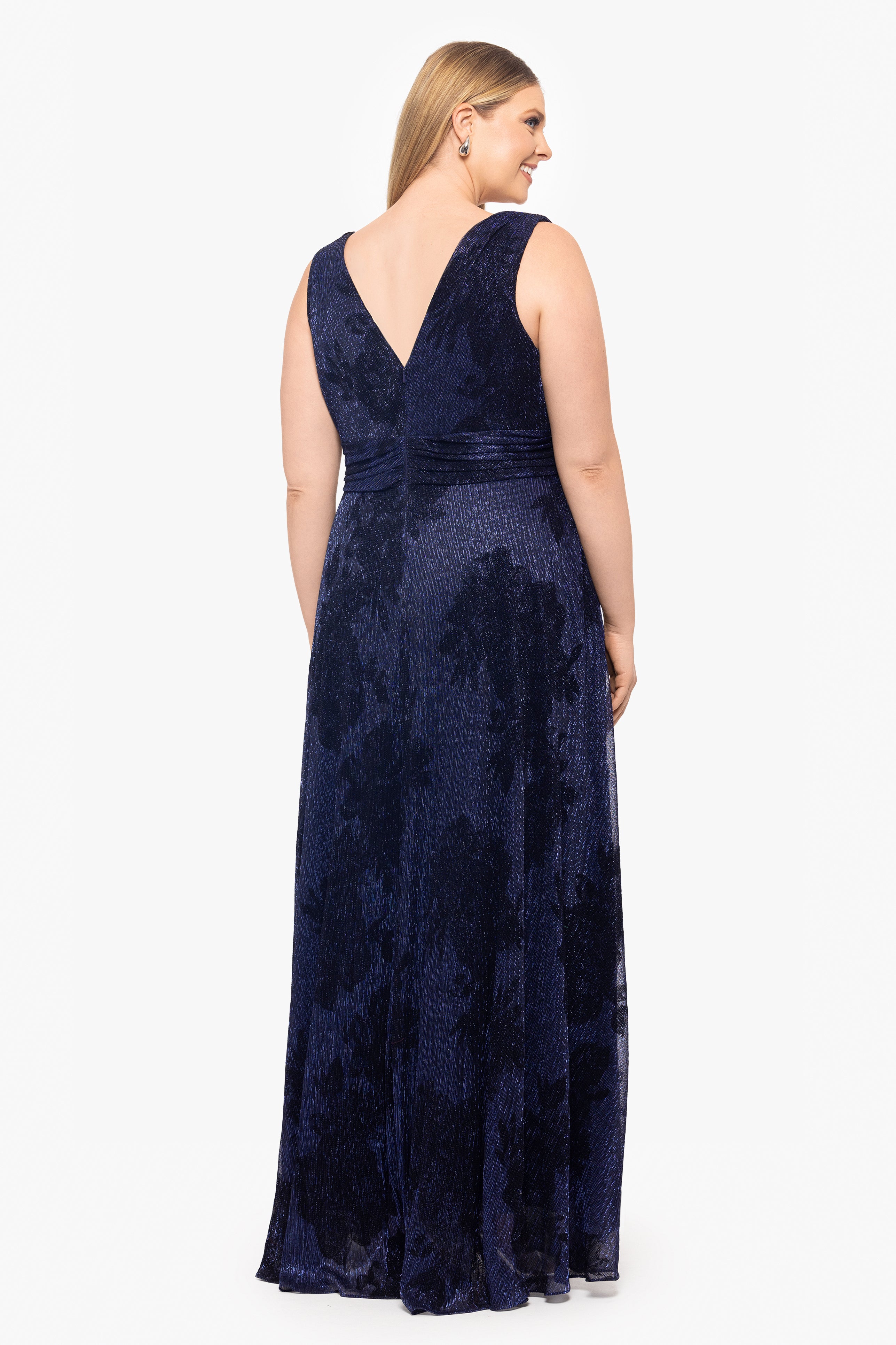 Plus "Bliss" Long Crinkle Galaxy Flowy Dress