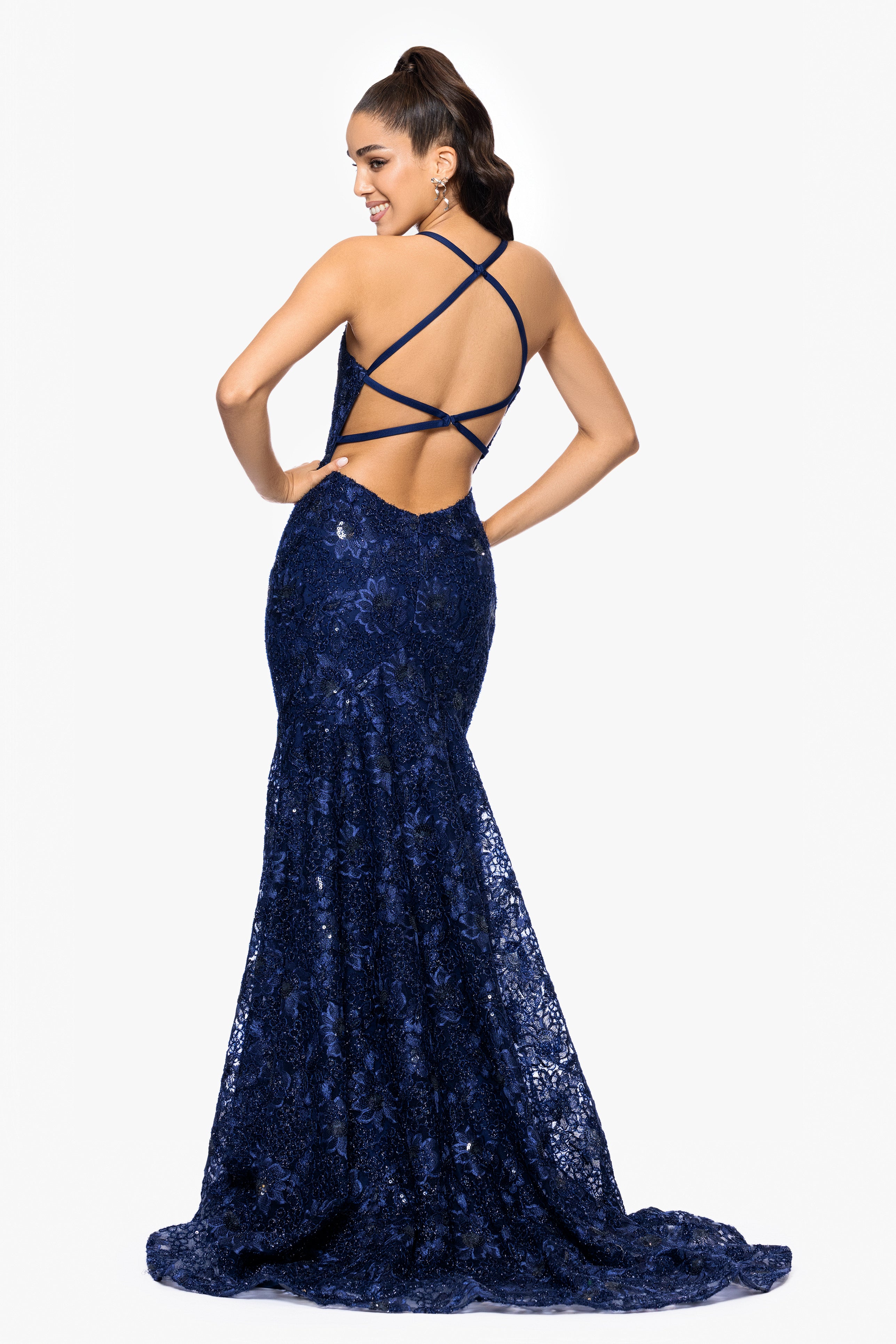 "Lyla" Sequin Embellished Spaghetti Strap Backless Dress