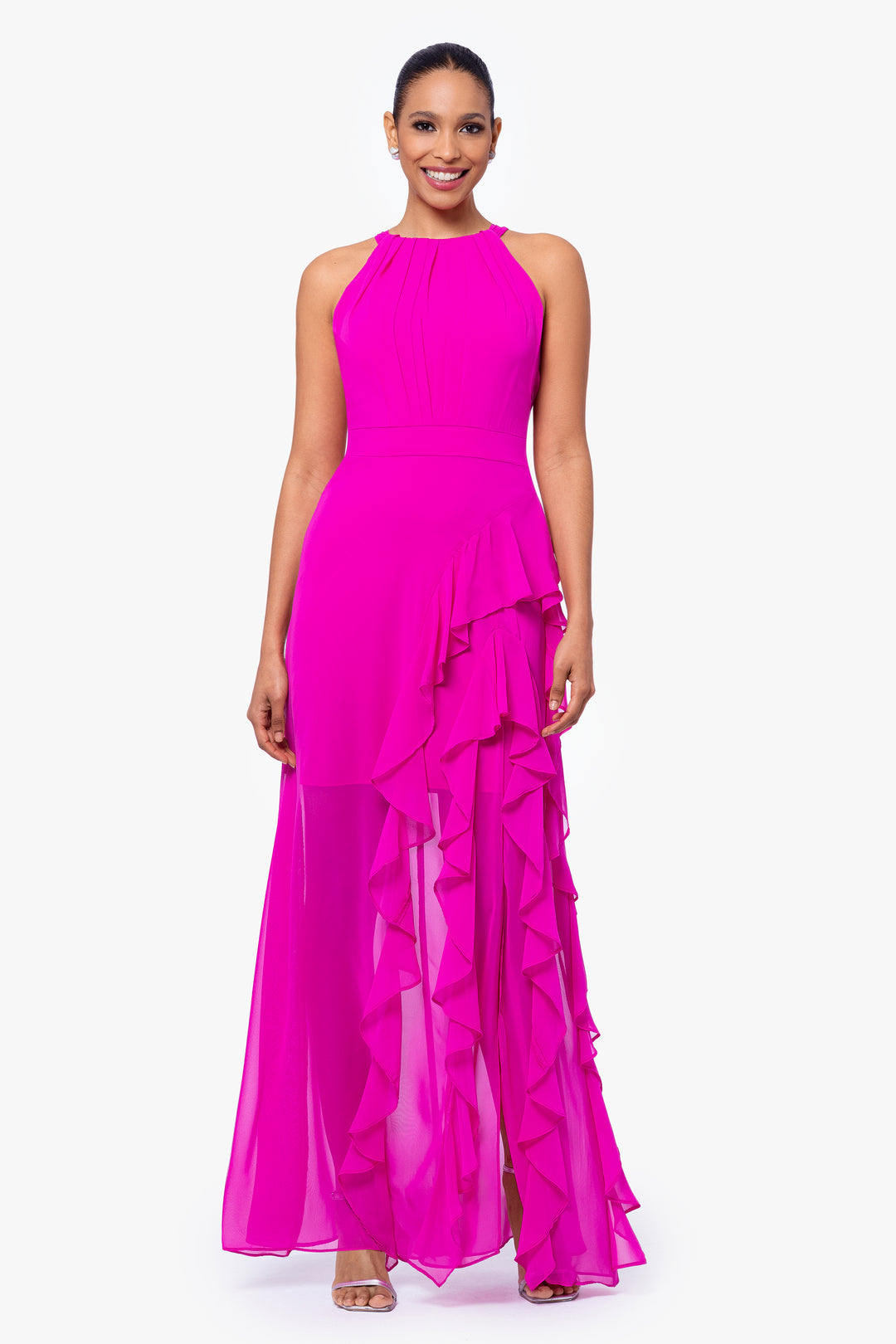 "Helen" Long Chiffon Halter Neck Dress