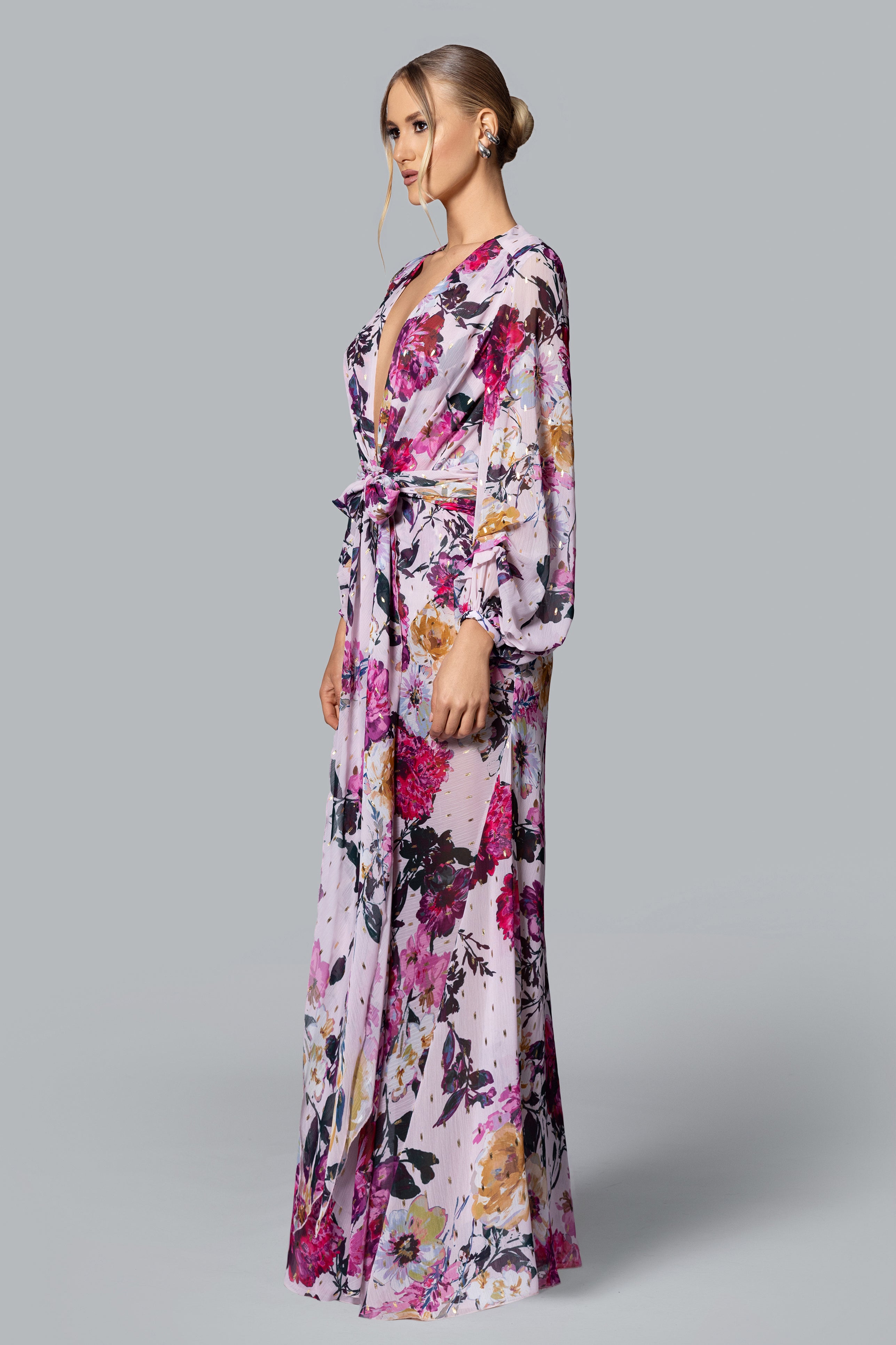 GHRAIL "Millie" Print Chiffon Gown