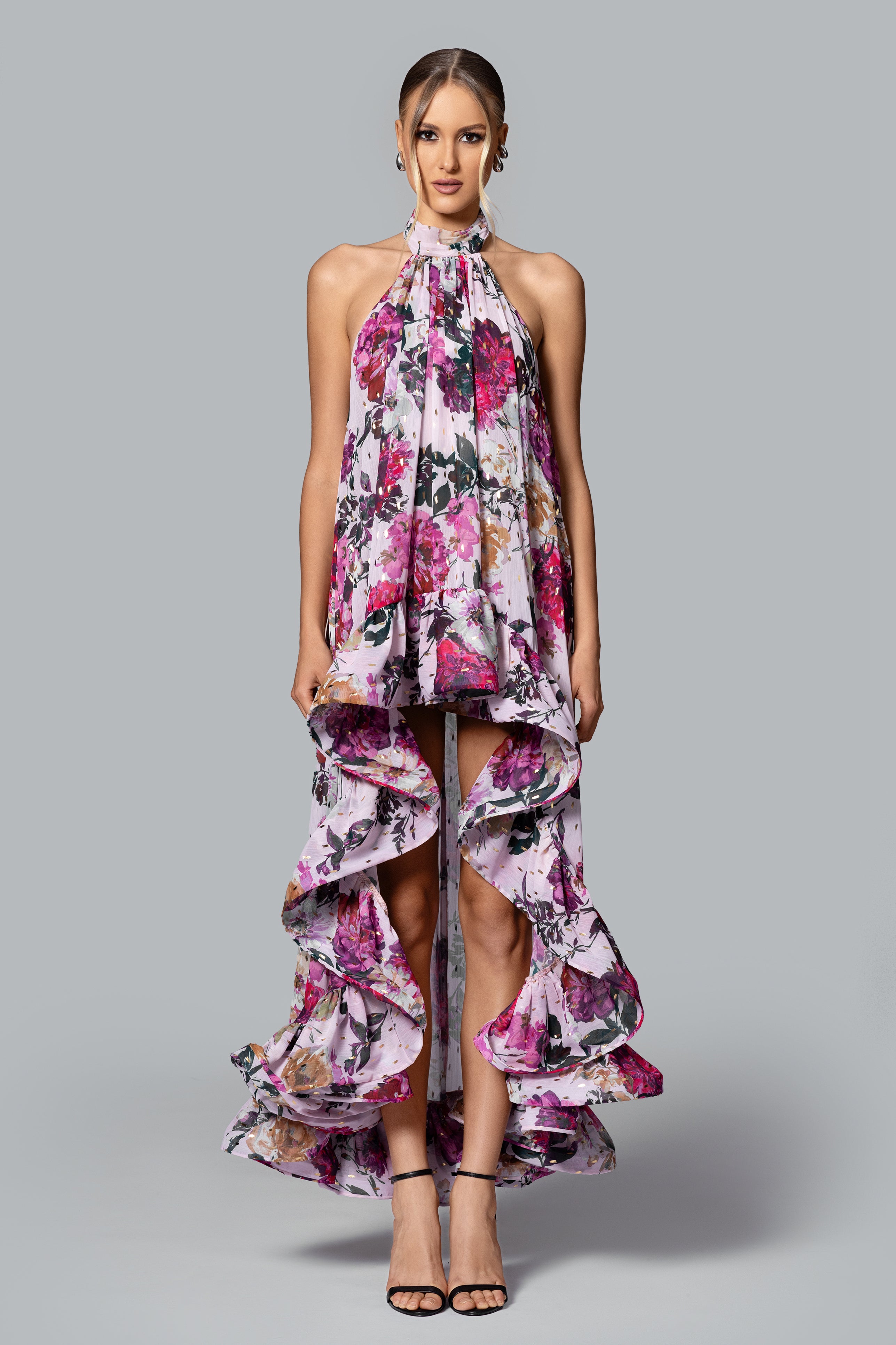 GHRAIL "Sophia" Print Chiffon Dress