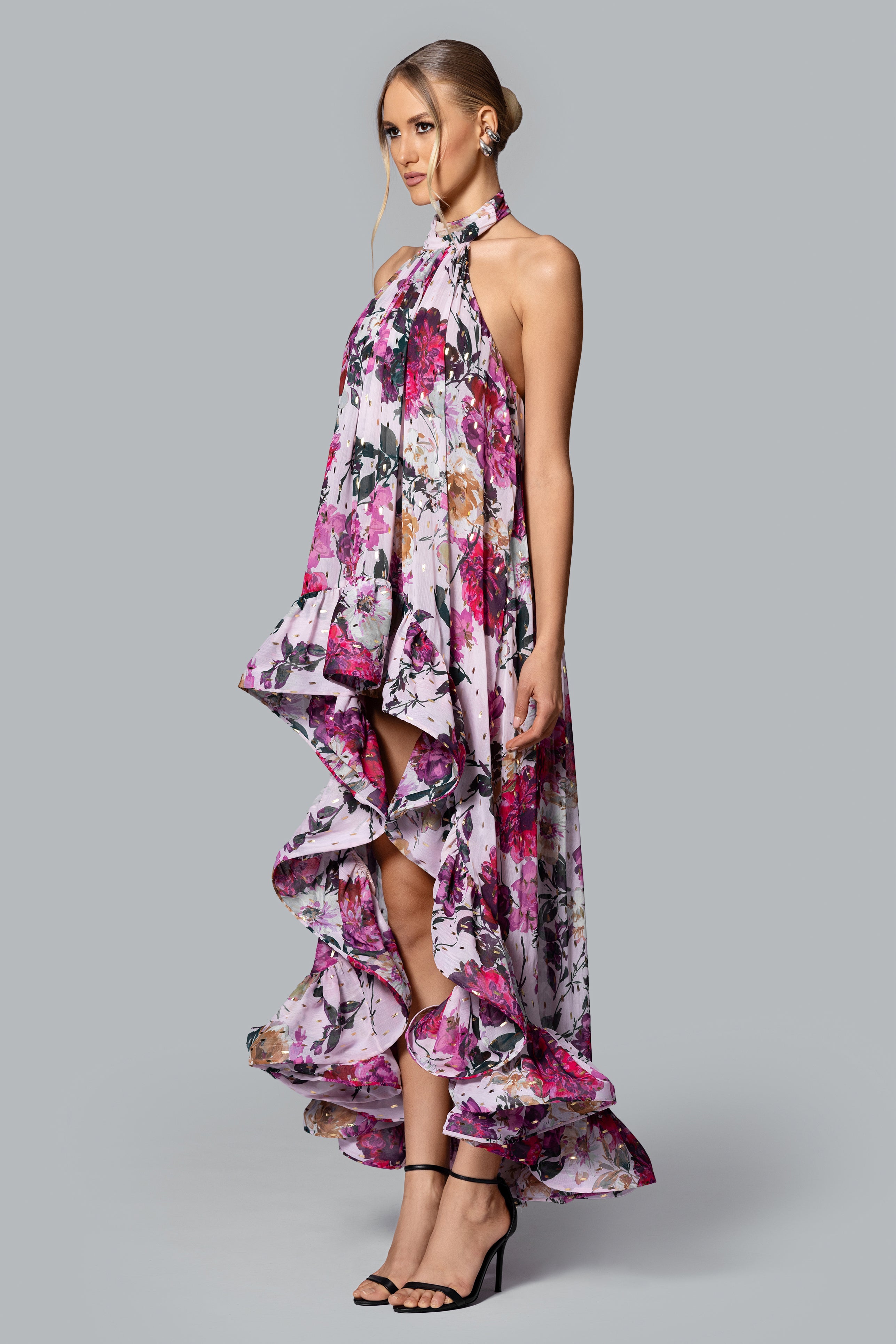 GHRAIL "Sophia" Print Chiffon Dress