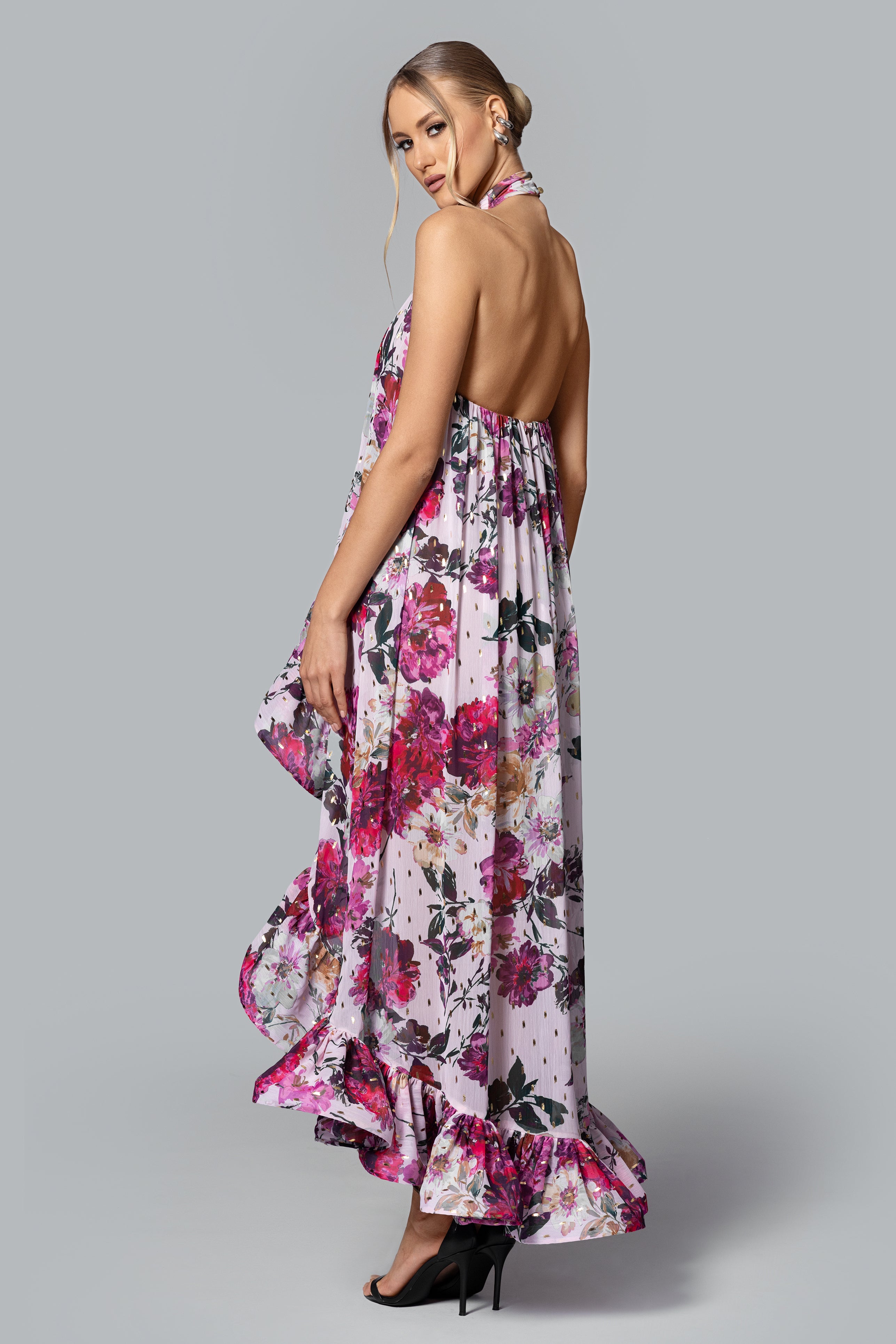 GHRAIL "Sophia" Print Chiffon Dress