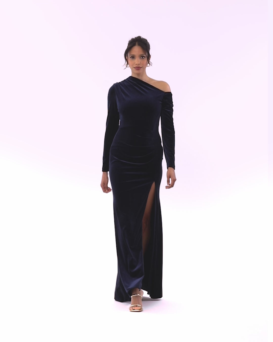 "Annette" Long Velvet Drop Shoulder Long Sleeve Dress