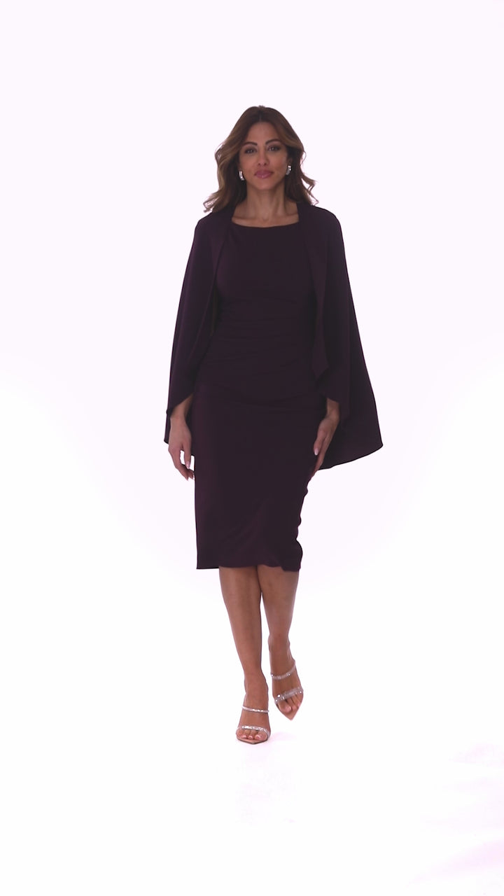 "Moira" Scuba Crepe Caplet Knee Dress