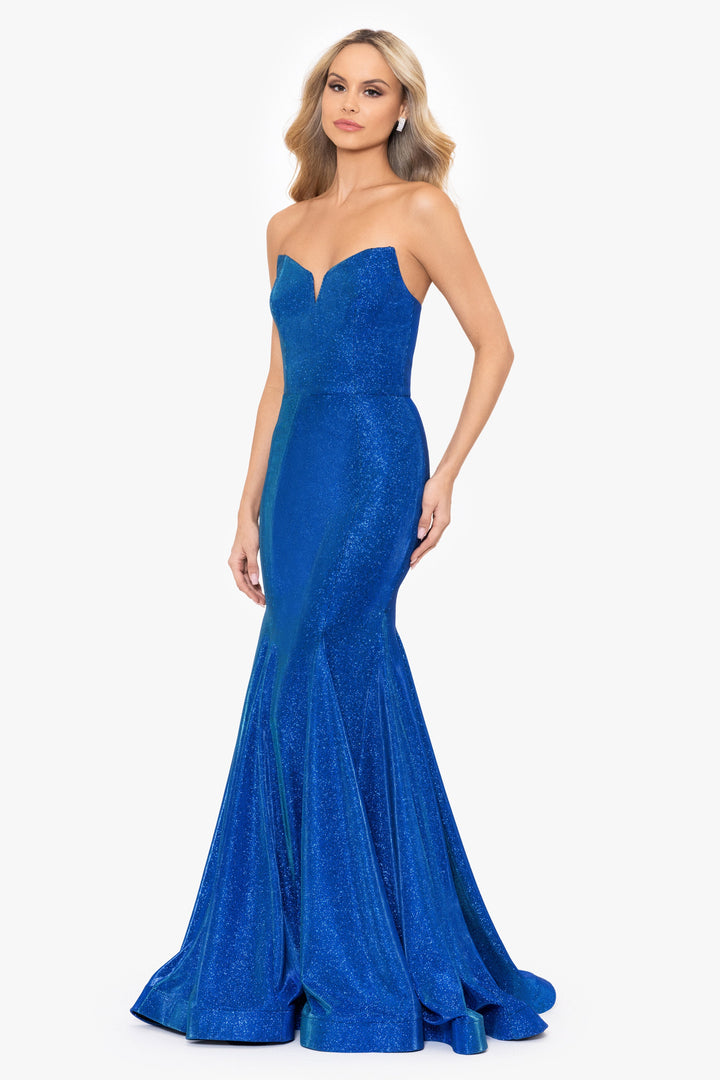 "Monroe" Long Metallic Glitter Mermaid Dress