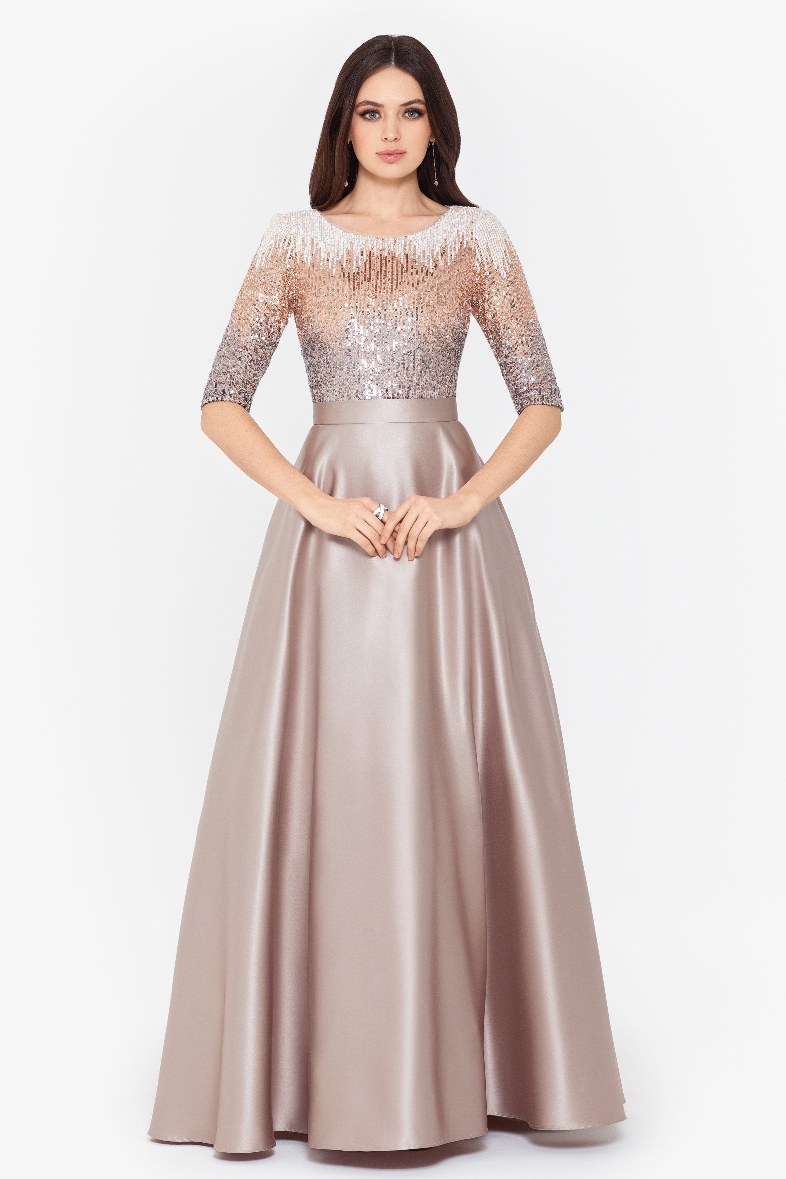 "Quinn" Embellished Sequin Ballgown - Betsy & Adam