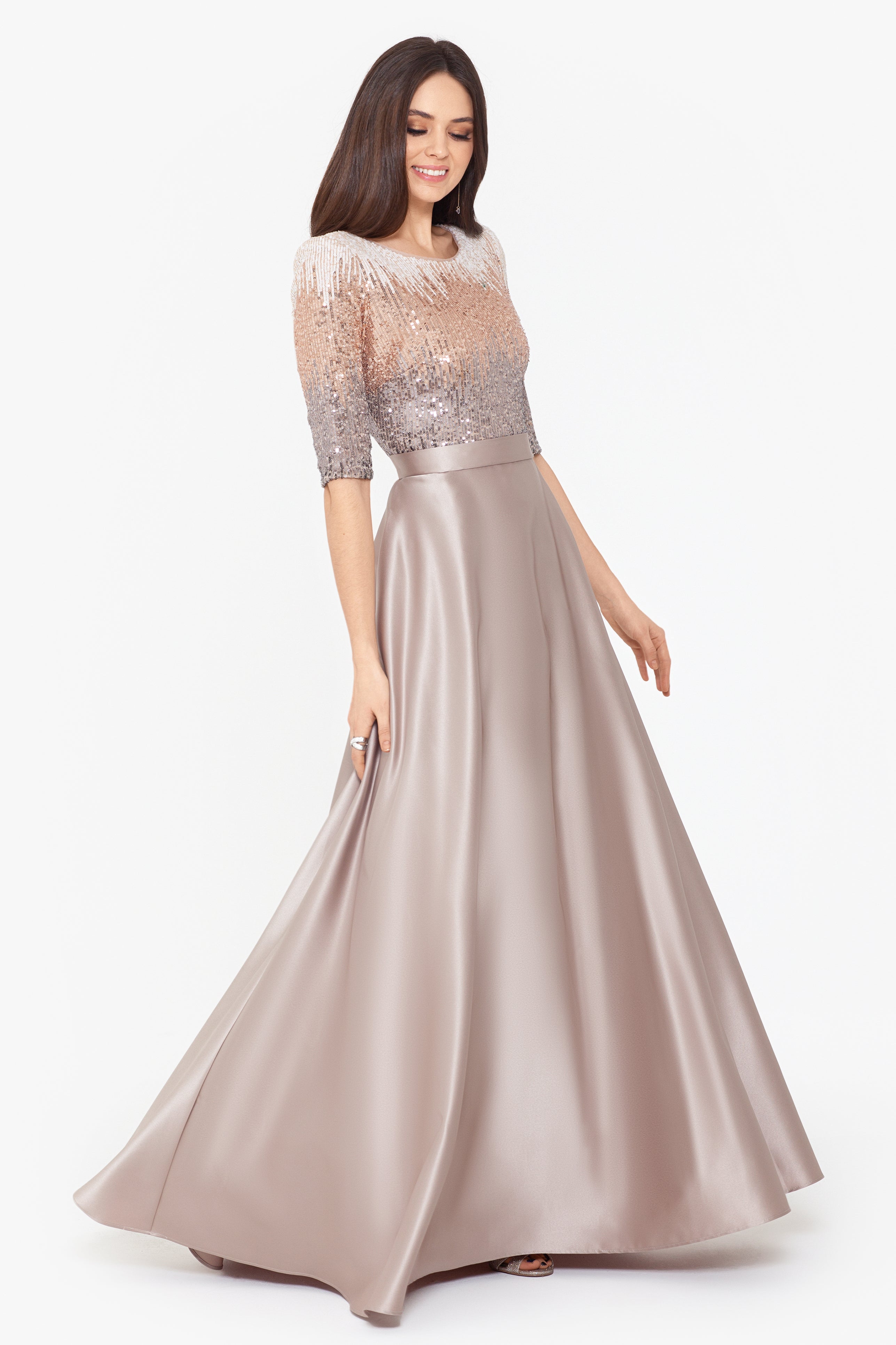 "Quinn" Embellished Sequin Ballgown - Betsy & Adam