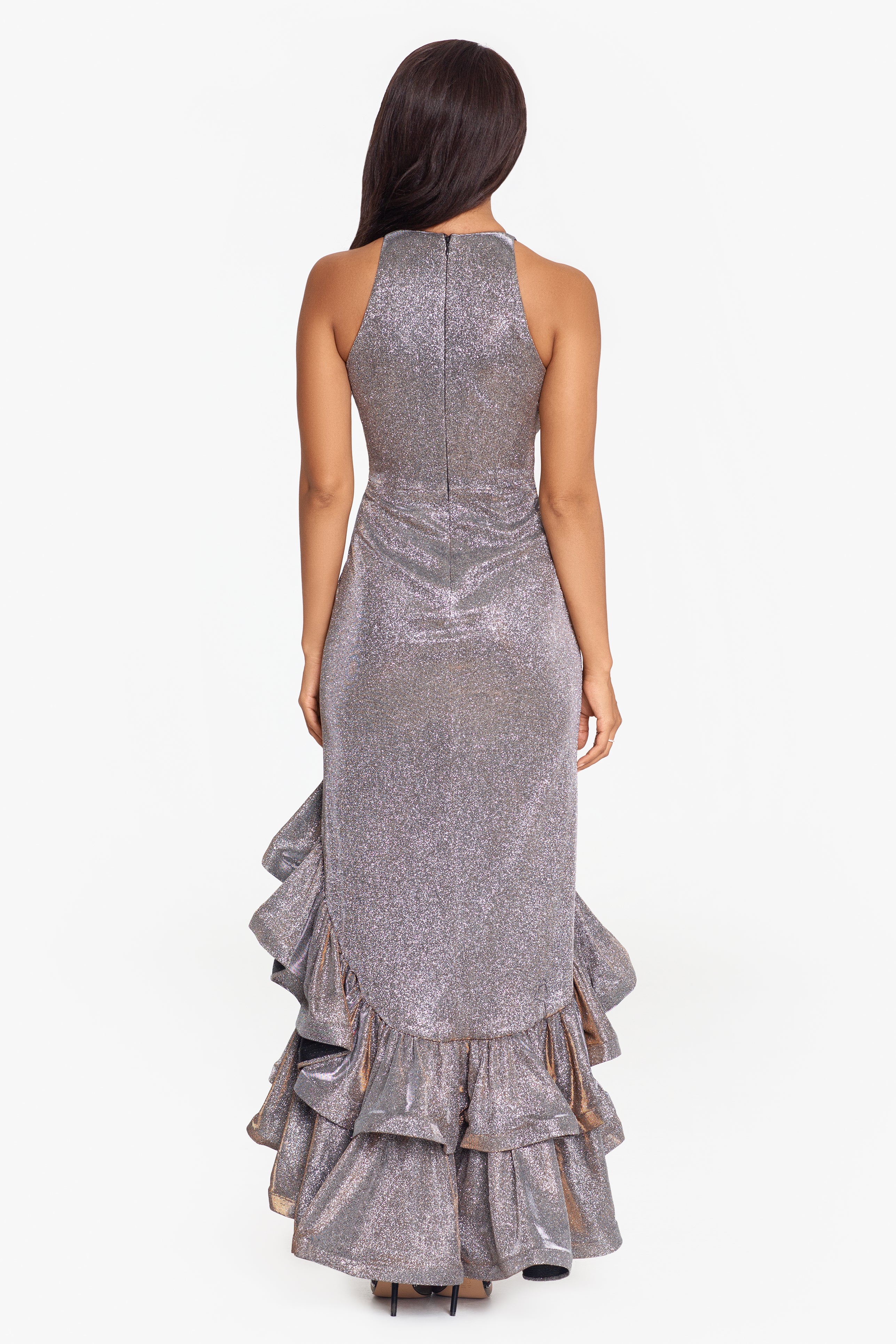 "Miranda" Ruffle Tier Galaxy Glitter Dress