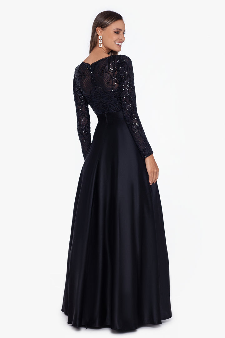 "Angela" Long Sequin Aline Ballgown Dress