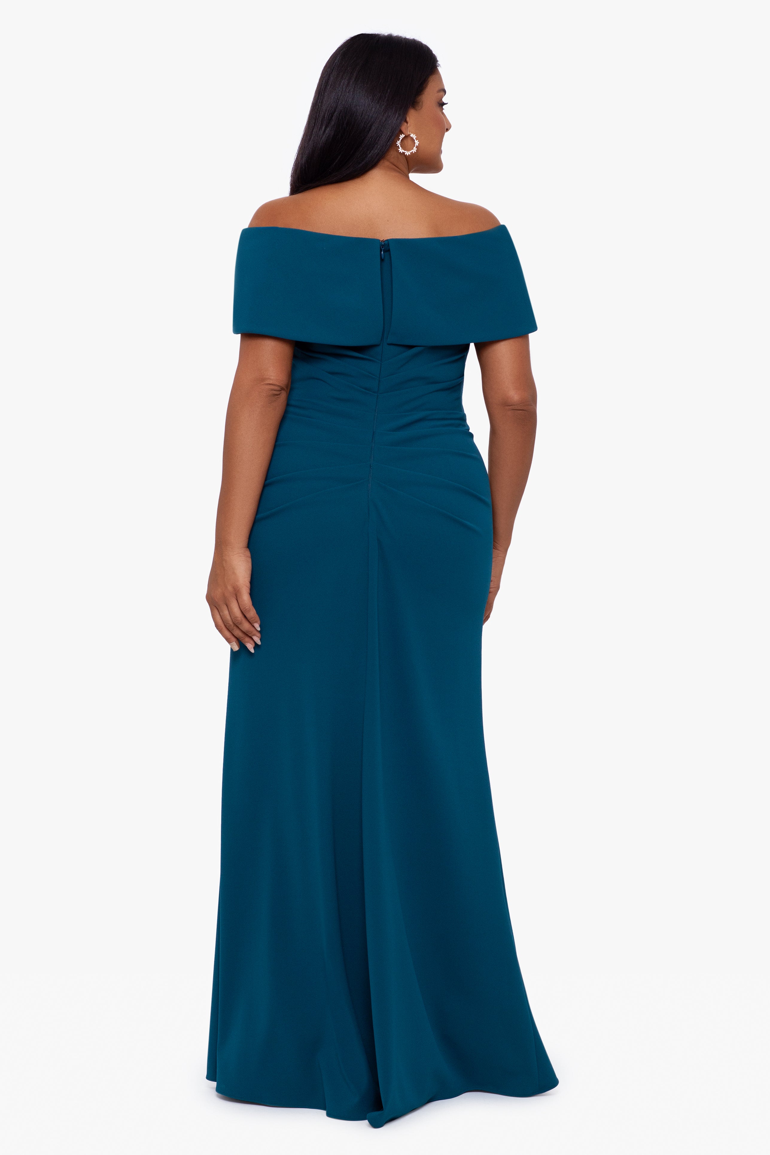 Plus "Tanya" Long Off the Shoulder Gown